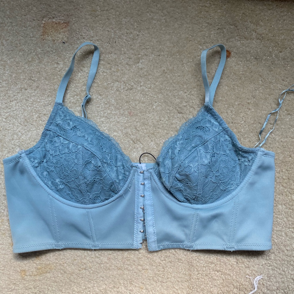 Baby Blue Garage Corset Large NWT